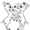 udolph the raindeer playing coloring page