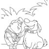 Dug and Russell playing coloring page