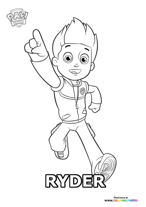 Ryder running coloring page