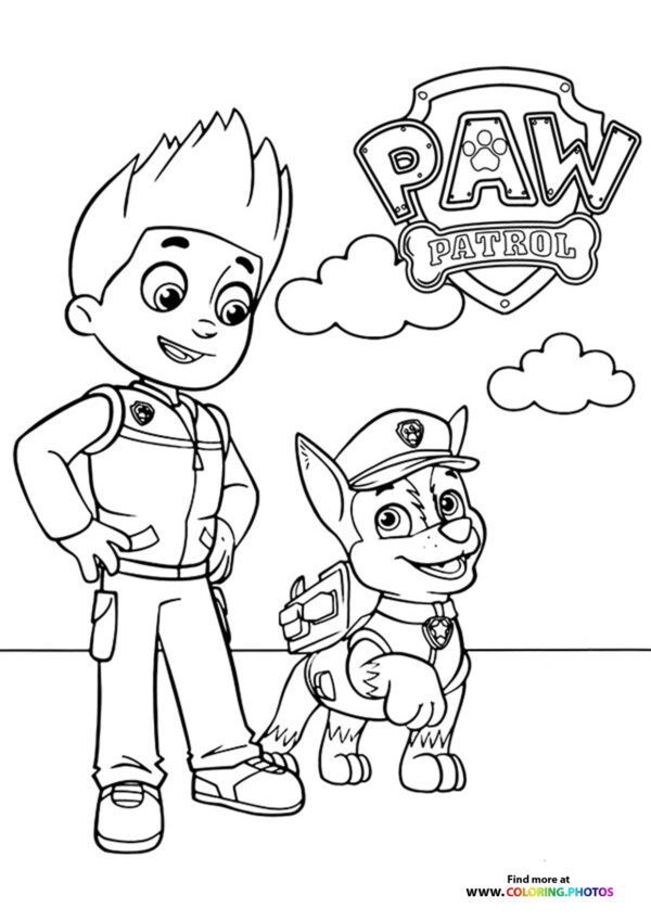 Ryder and Chase coloring page