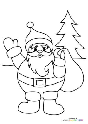 Santa Claus waving coloring page