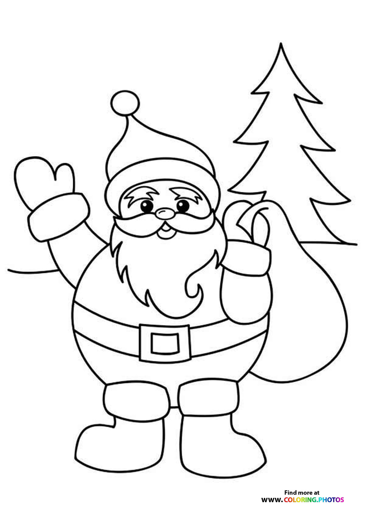 Santa Claus waving - Coloring Pages for kids