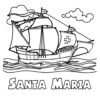 Santa Maria - Columbus day ship coloring page