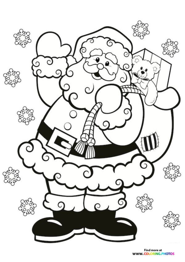 Santas bringing presents coloring page