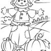 Autumn scarecrow in the sun coloring page