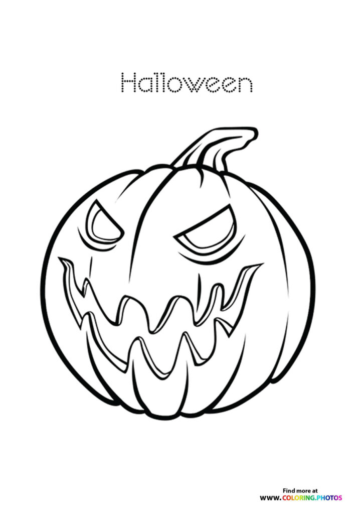 Winking halloween pumpkin - Coloring Pages for kids