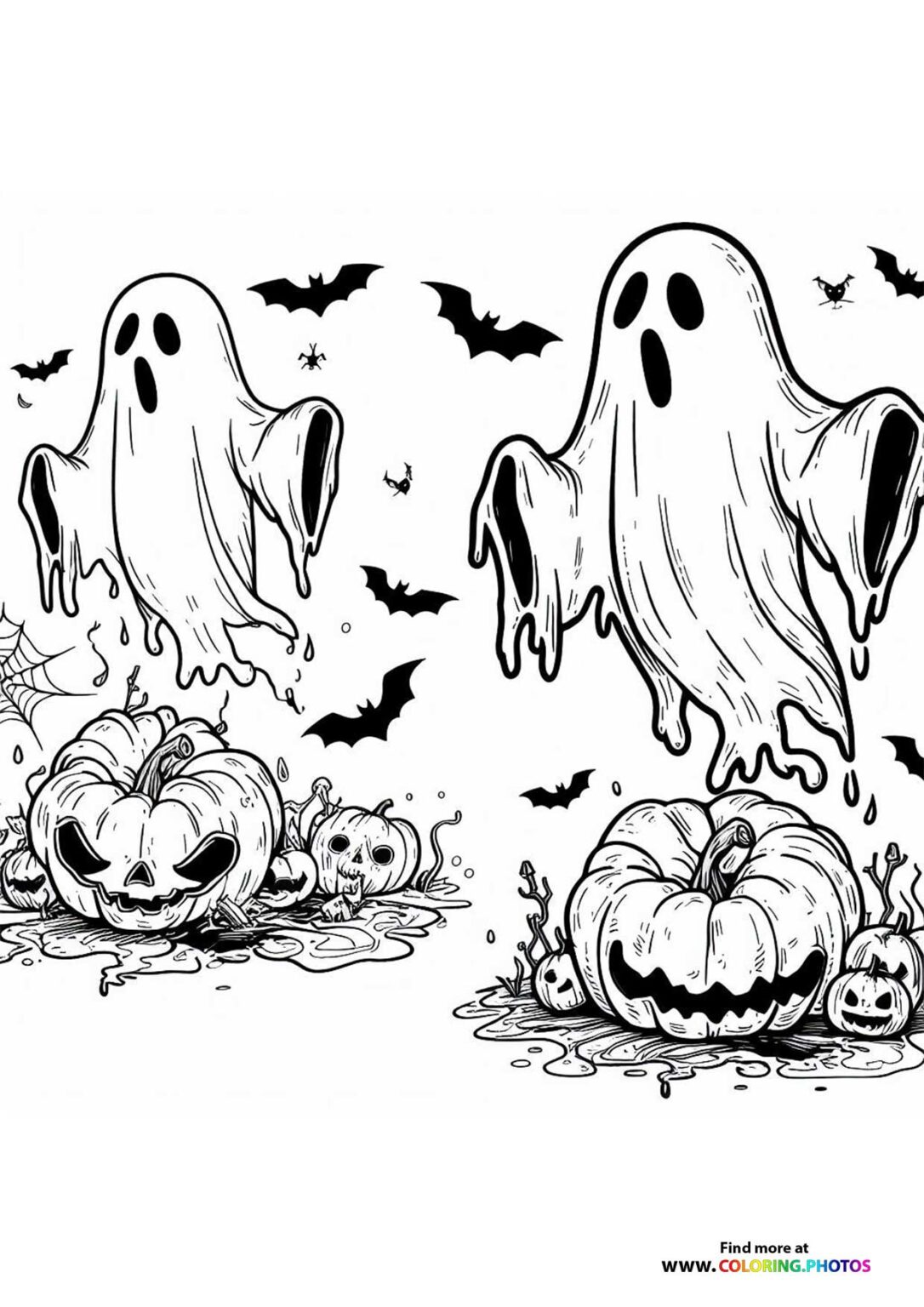 Scary halloween ghost - Coloring Pages for kids