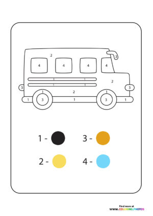 School bus color by numbers