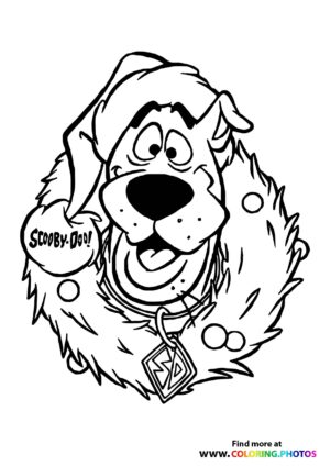 Scooby-Doo christmas coloring page