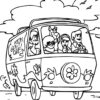 Scooby-Doo in Mystery Machine coloring page