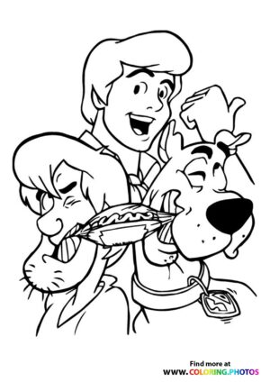 Scooby-Doo, Shaggy and Fred coloring page