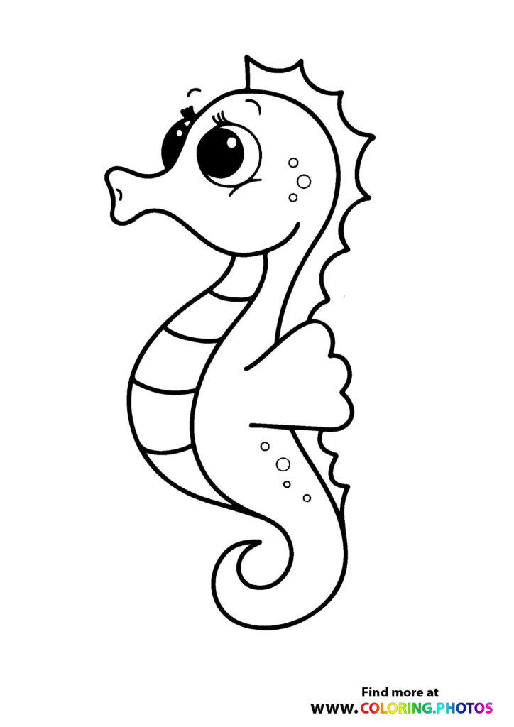 Cute little seahorse - Coloring Pages for kids