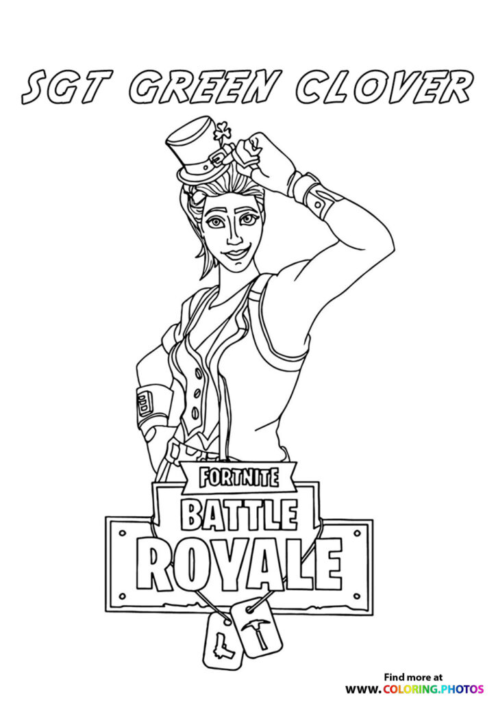 Sgt Green Clover - Fortnite - Coloring Pages for kids