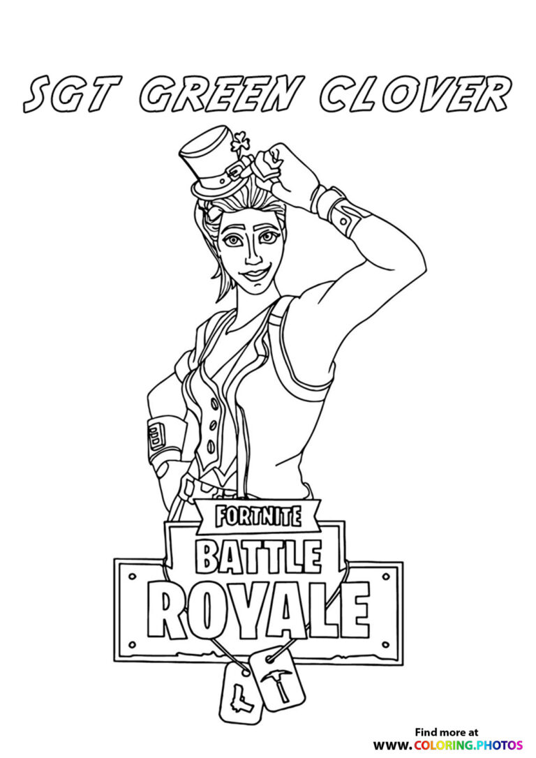 Sgt Green Clover - Fortnite - Coloring Pages for kids