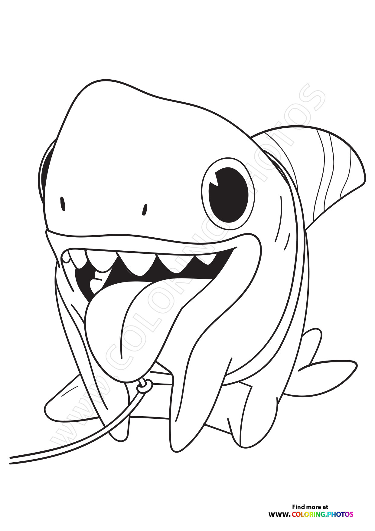 Sharkdog coloring page digital download