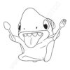 Sharkdog eating coloring page