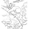 Simba scared in a stampede coloring page