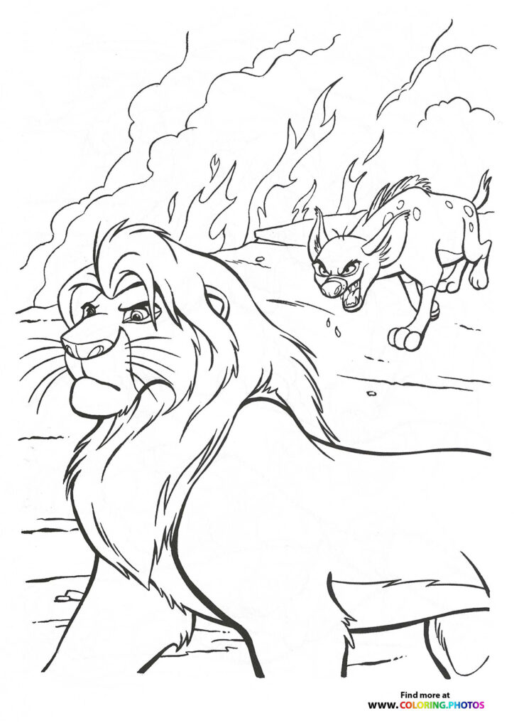 Simba returning to save his land - Coloring Pages for kids