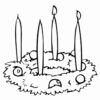 Simple Advent wreath coloring page
