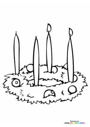 Simple Advent wreath coloring page