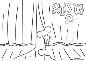 Sing 2 behind the stage coloring page