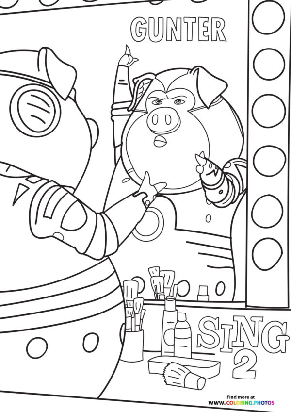 Gunter from Sing 2 coloring page