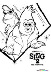 Johnny and Miss Crawly from Sing 2 - Coloring Pages for kids