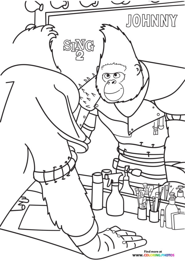 Johnny from Sing 2 coloring page