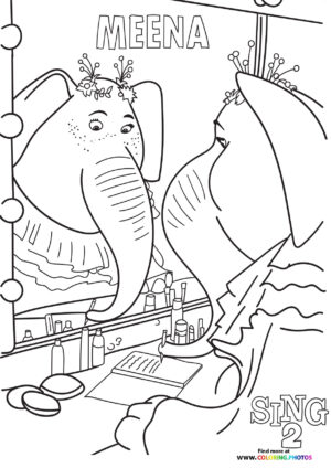 Meena from Sing 2 coloring page