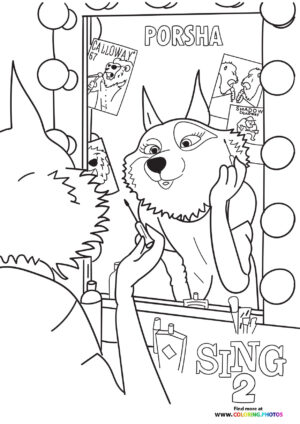 Porsha from Sing 2 coloring page