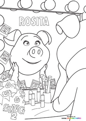 Rosita from Sing 2 shopping coloring page
