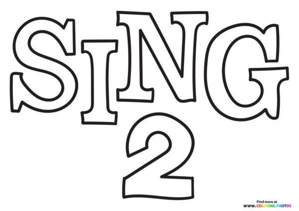 Sing 2 logo coloring page