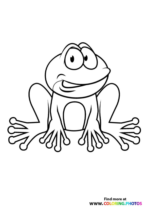 Frog preparing to jump coloring page