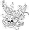 Skull and snake coloring for adults