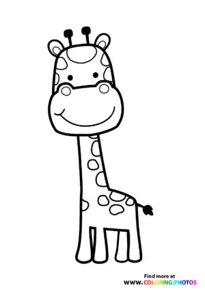 Cute little girafe coloring page