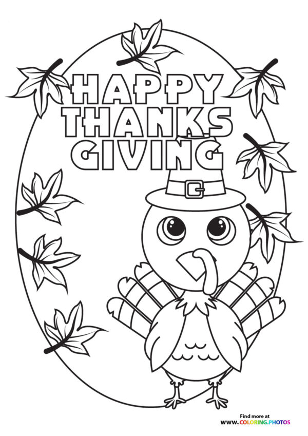 Small thanksgiving turkey coloring page