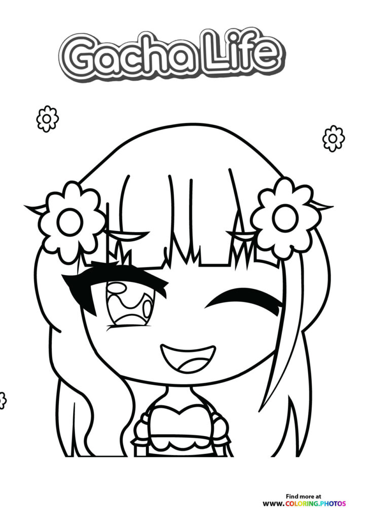 Smiling girl from Gacha Life Coloring Pages for kids