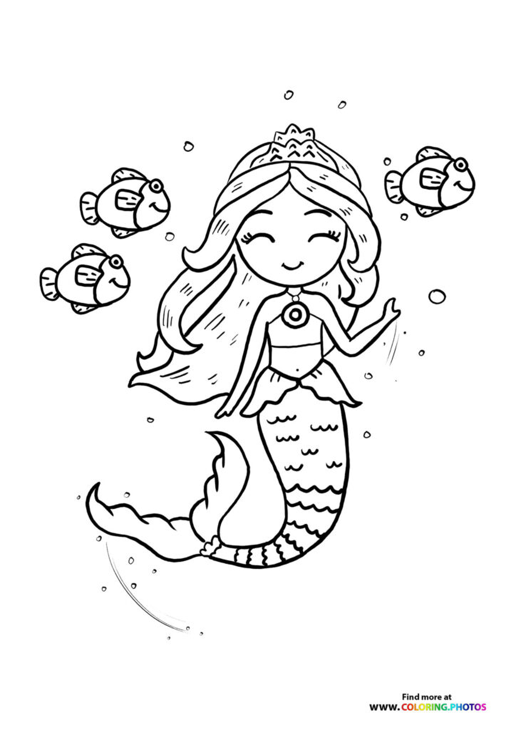 Smiling.mermaid - Coloring Pages for kids