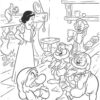 Snow White with Dwarfs cooking coloring page