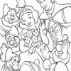 Snow White with the Prince and Dwarfs coloring page