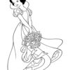 Snow White with flowers coloring page
