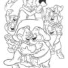Snow White and others coloring page