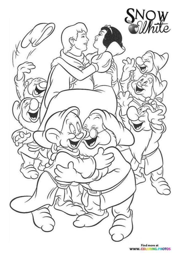 Snow White And The Seven Dwarfs Coloring Pages Free Download Sheets 