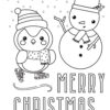 Snowman and Penguin coloring page