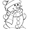 Snowman with a scarf coloring page