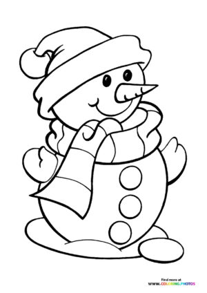 Snowman with a scarf coloring page