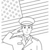 Solider saluting coloring page
