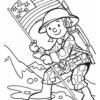 Solider holding a flag coloring page
