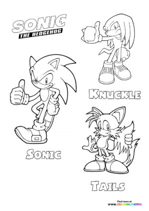 Sonic gang coloring page