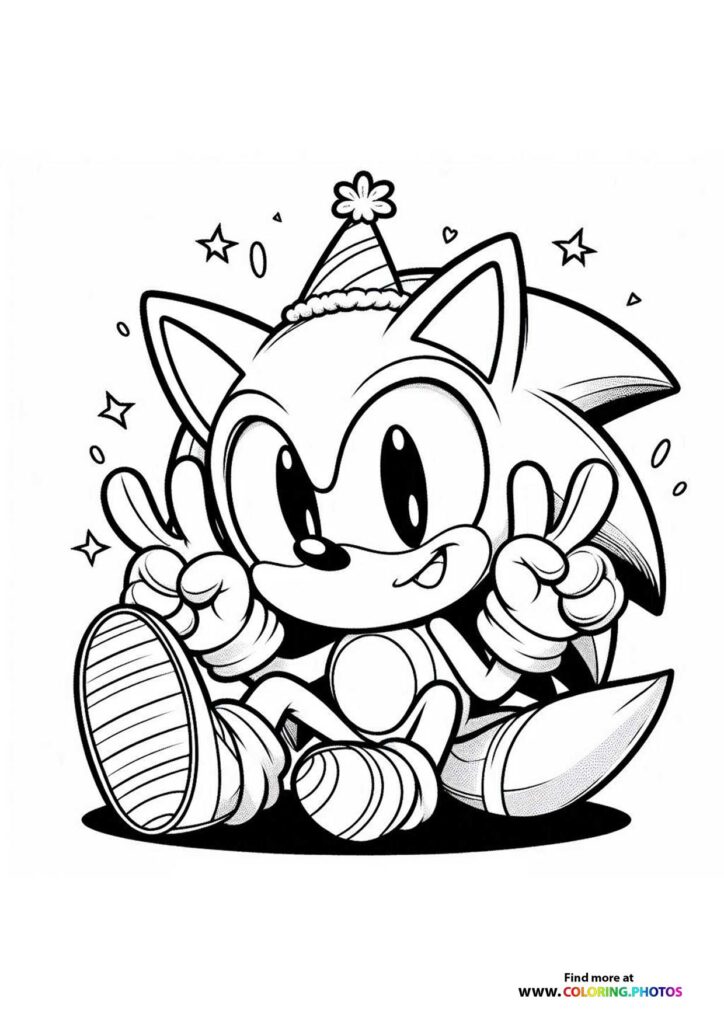 Sonic the Hedgehog face - Coloring Pages for kids